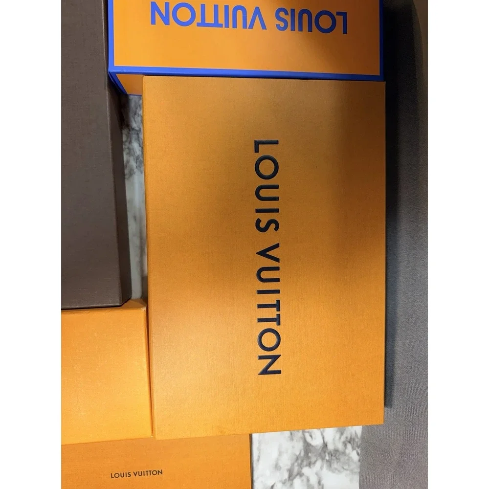 4 PC BOX SET LOUIS VUITTON BOXES AND 1 ENVELOPE 12X8,‎ 11.5X6.5,9X3.5 (2616)